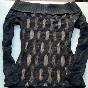 Anne Fontaine off the shoulder top with nude underlining.